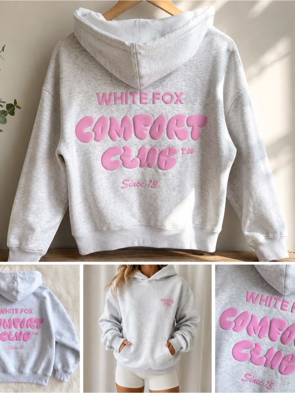 White Foox Comfort Club Oversized Hoodie Mist size XXS/XS oversized